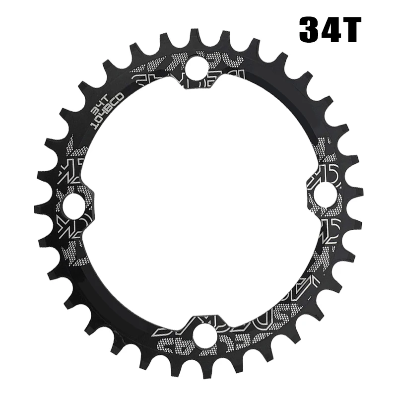 oval 34T black 104BCD овальная цепь колеса узкая широкая цепь MTB болты горный велосипед 32T 34T 36T 38T шатуны один зуб пластина часть - Цвет: oval 34T black