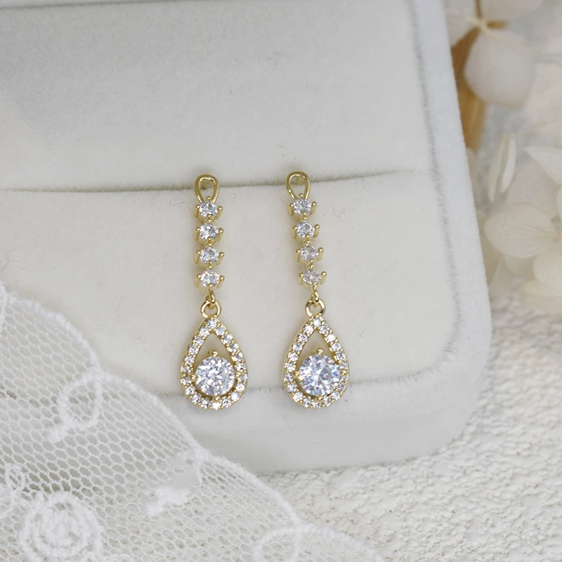 

New Trendy Water Droplets Drop Earrings for Women Accessories Korean Fashion Jewelry S925 Needle Shiny AAA Zirconia Party Gift