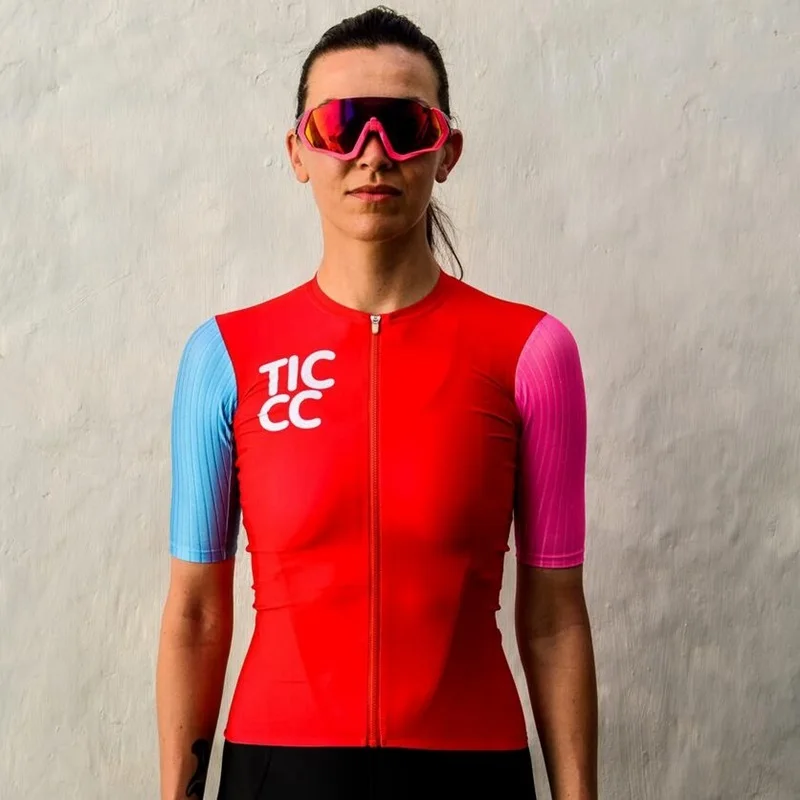 2 Maglia Ciclismo летний велосипедный костюм Велоспорт Джерси женский короткий рукав Велоспорт рубашки розовый горный велосипед одежда - Цвет: 2