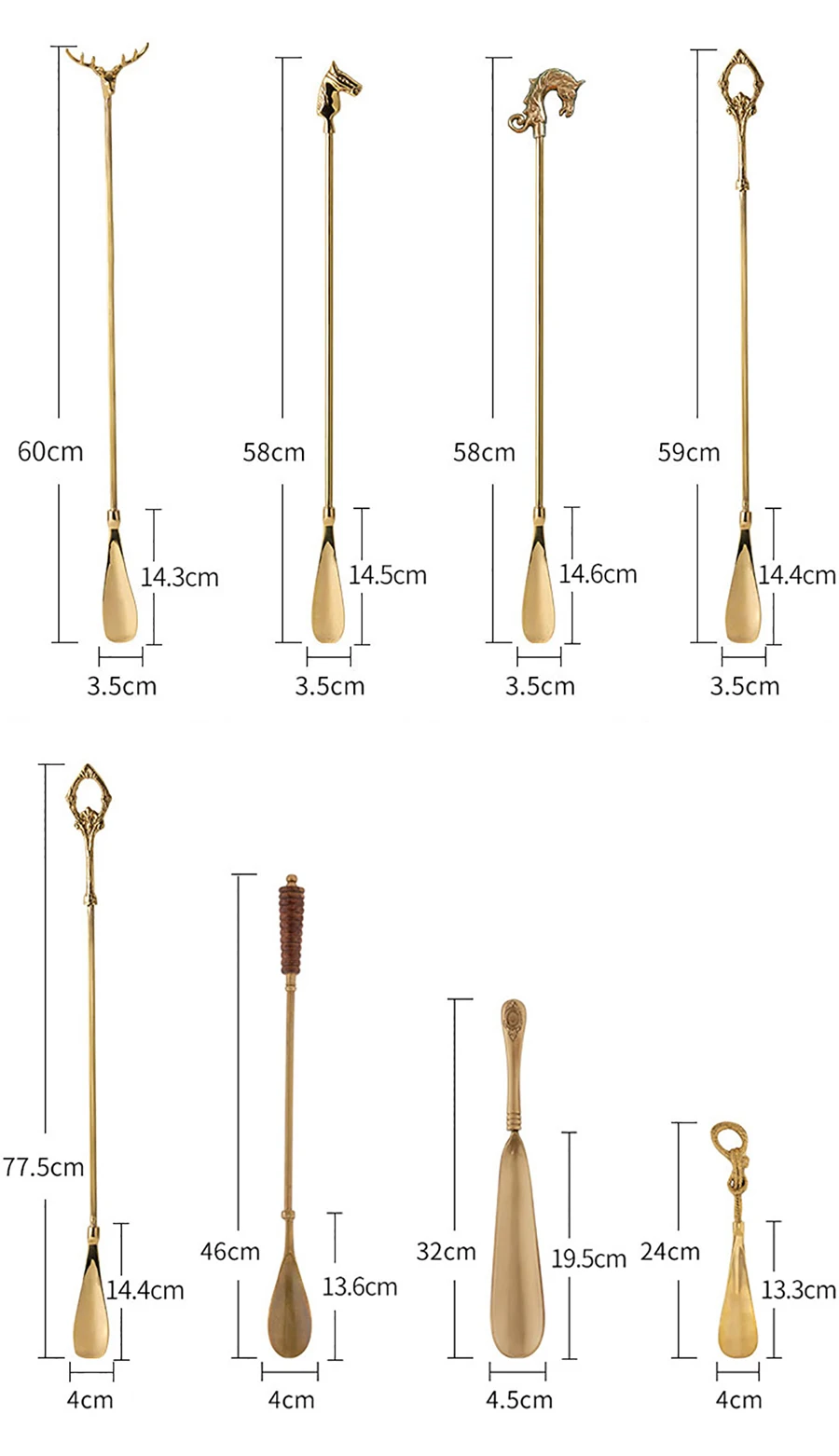 Brass Long Handle Shoehorn European Retro Shoe Lifter Home Entrance Decoration Copper Carved Shoe Horns Classical Home Decor