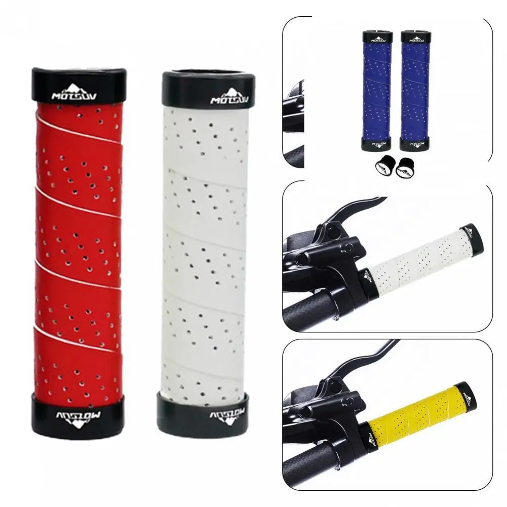 

Lightweight Faux Leather Double Lock-on Bike Grips Replacement Parts