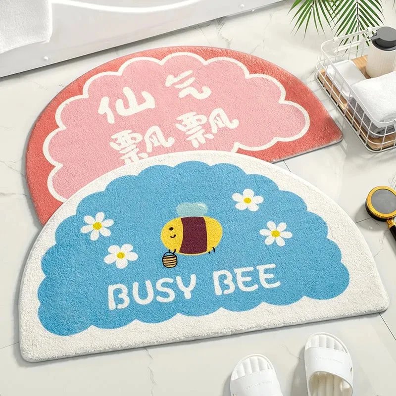 

Semicircle Carpets Flowers Home Entrance Door Mat Bath Mat Living Room Doormat Bathroom Rug Prayer Mat Area Rug Baby Floor Mats