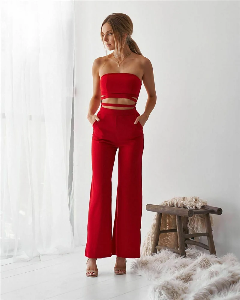 

Sexy Women Off Shoulder Sexy Strapless Slim Solid Jumpsuit Bodycon Skinny Jumpsuits Romper Clubwear Evening Party Club Fashion