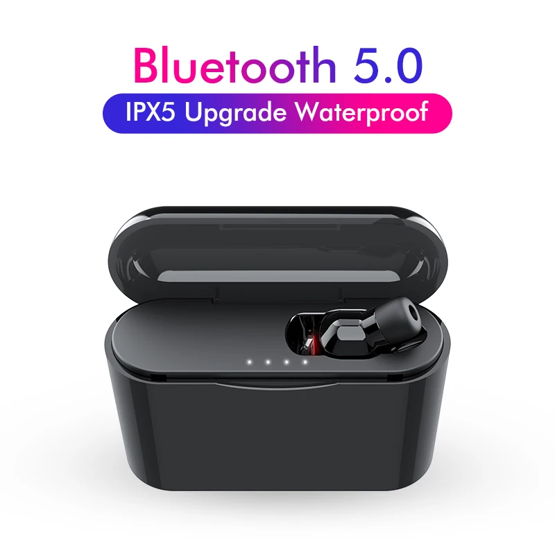 Single Earphone Redgiko TWS V5.0 Bluetooth наушники 8D стерео беспроводные наушники спортивные Беспроводные наушники с светодиодный 1500 мАч зарядная гарнитура - Цвет: Single Earphone