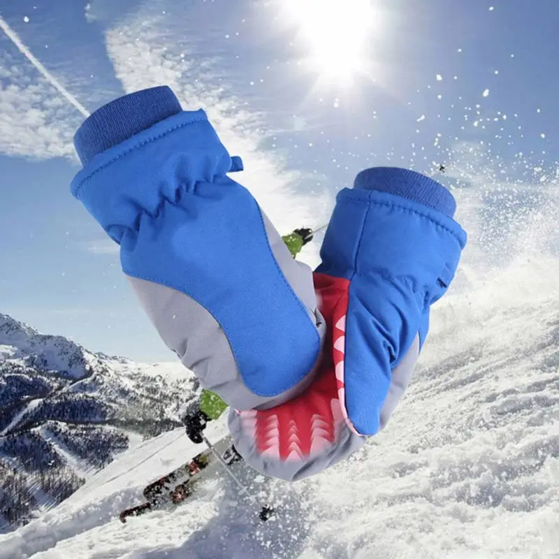 

Winter Outdoor Boys Girls Cartoon Ski Waterproof Gloves Cute Children Non-slip Warm Windproof Mittens CORB