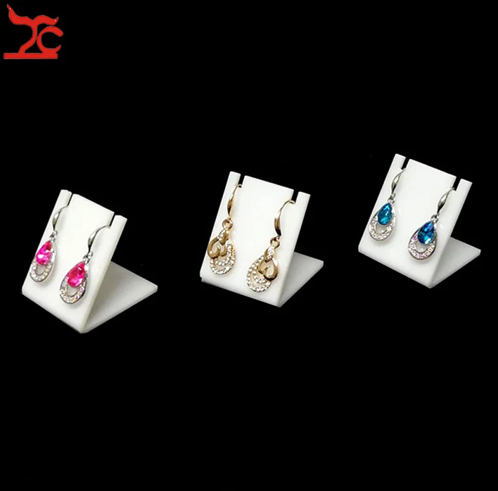 Мини-белая акриловая серьги показ драгоценностей стенд держатель L Форма