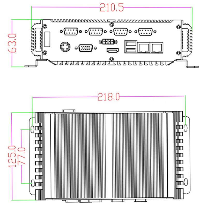 2xlan Мини ПК с 1xvga 1xhdmi Win7 / Win8 Win10 Linux система intel CPU 64G SSD промышленный ПК|Мини ПК| |