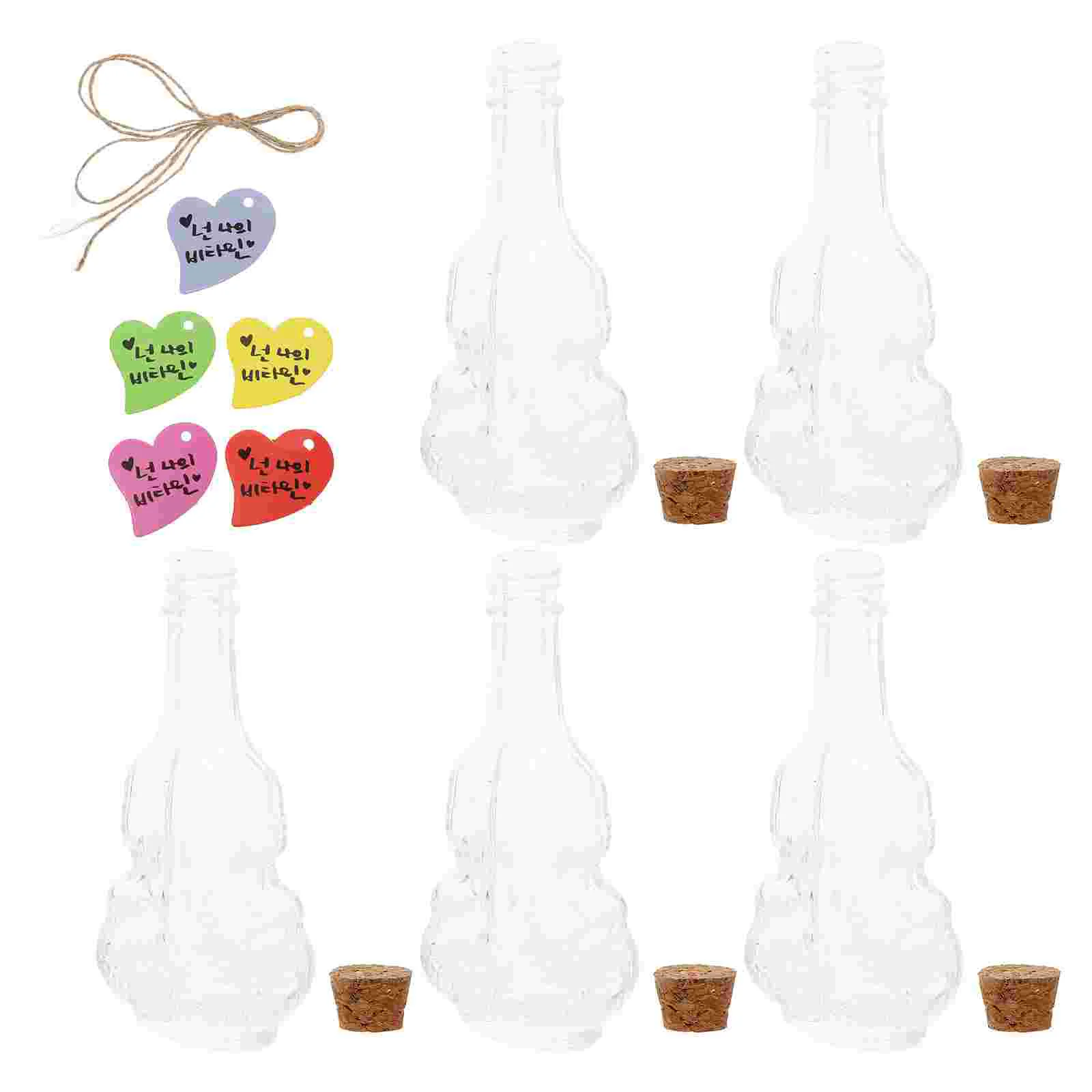 

5pcs Guitar Shape Message Jars Corked Glass Wishing Bottles DIY Decoration Bottles