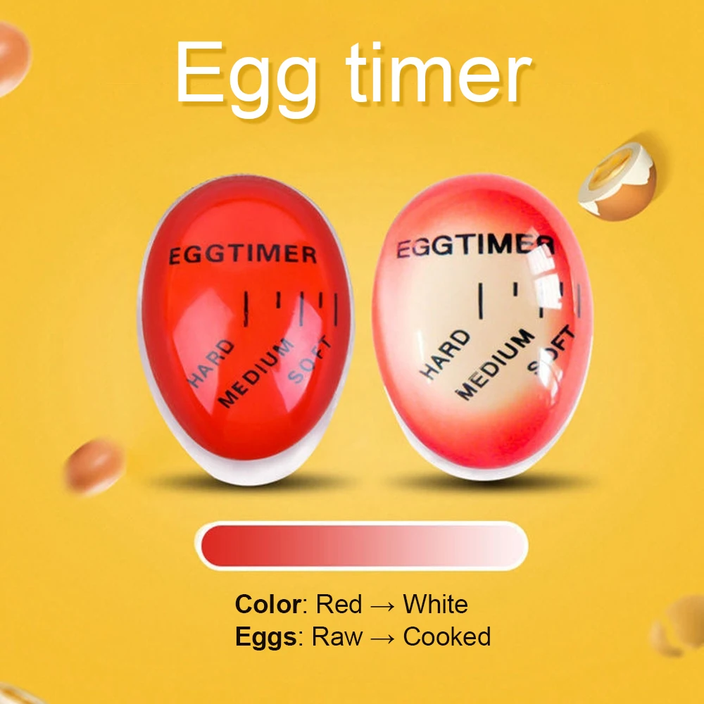 

1PC Kitchen Timer Egg Timer Color Changing Soft Hard Boiled Egg Boiling Cooking Timer Resin Thermometer Home Kitchen Accessories