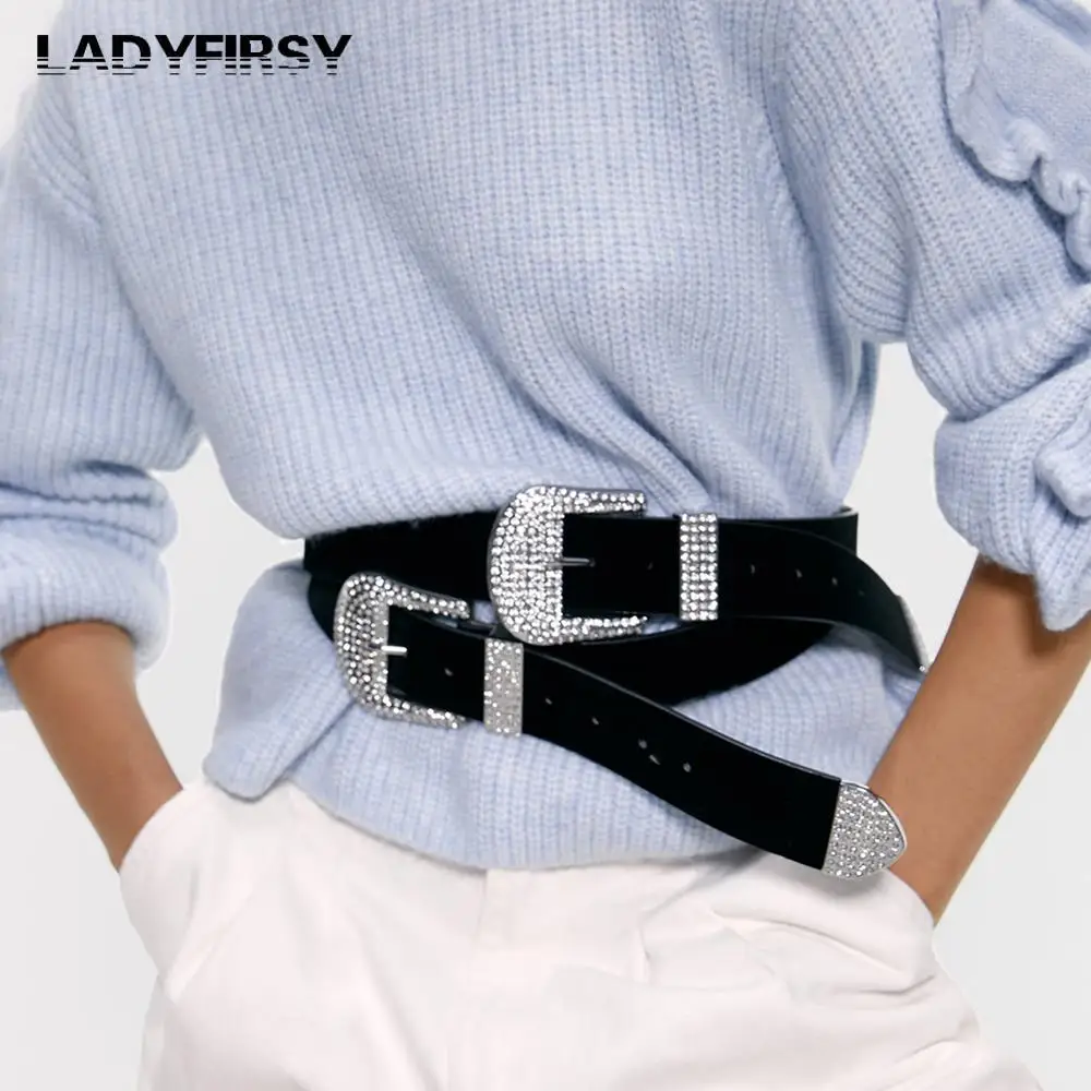 Ladyfirsy Кристалл Пояса новые женские Простой Привлекательный Трендовое платье для