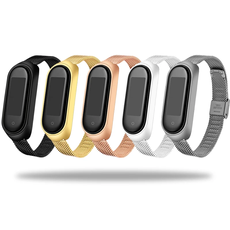 Металлический ремешок для Mi Band 6 5 4 3 браслет на сменный Браслет из нержавеющей