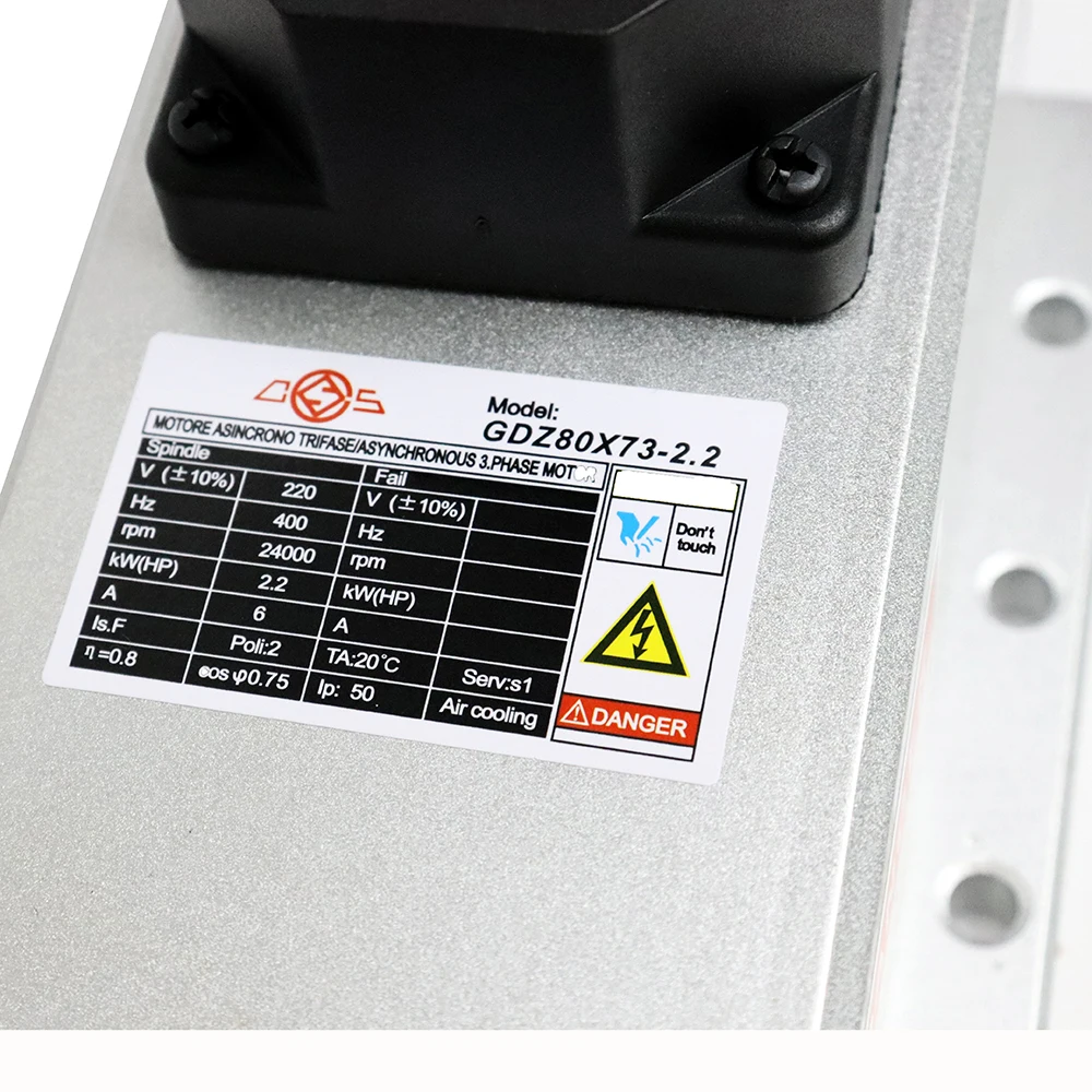 

2.2kw 220V/380V Air-cooled Square Spindle Motor ER20 Runout-off 0.01mm Ceramic Bearing Air Cooling Spindle For CNC Milling