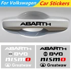 Наклейка на дверную ручку автомобильного стеклоочистителя, 4 шт., прозрачная наклейка для VWs Volkswagen CC Polo T5 6R Golf 7 6 5 4 MK7 MK5 Passat B6 Touran