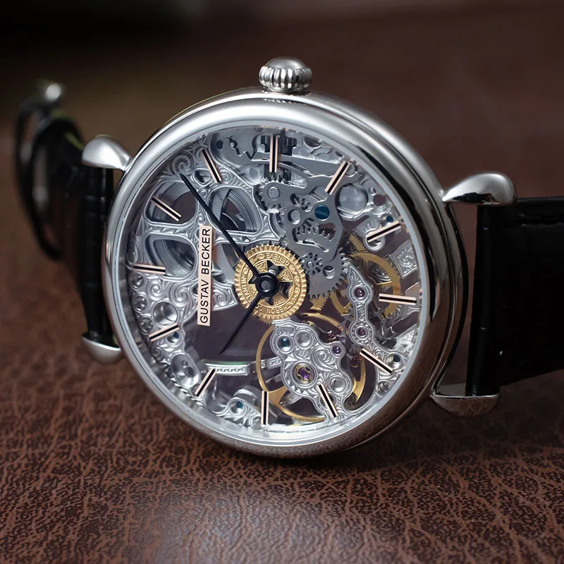 Часы мужские механические водонепроницаемые с сапфировым стеклом 50 м|Мужские