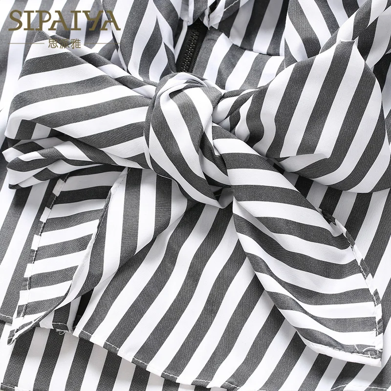 

Shirt Women's Autumn New Korean Loose Long Sleeve Chiffon Bow Waist Lantern Sleeve One Shoulder Top