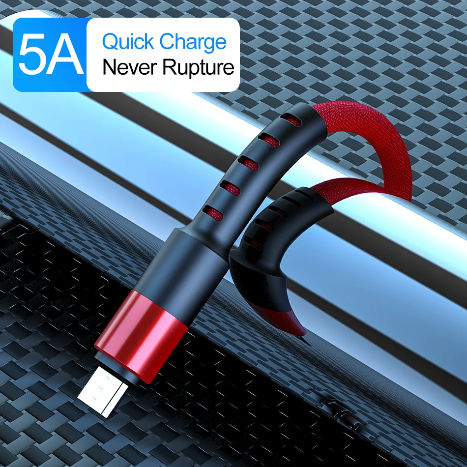 Микро USB кабель 5А быстрая зарядка синхронизация данных мобильный телефон