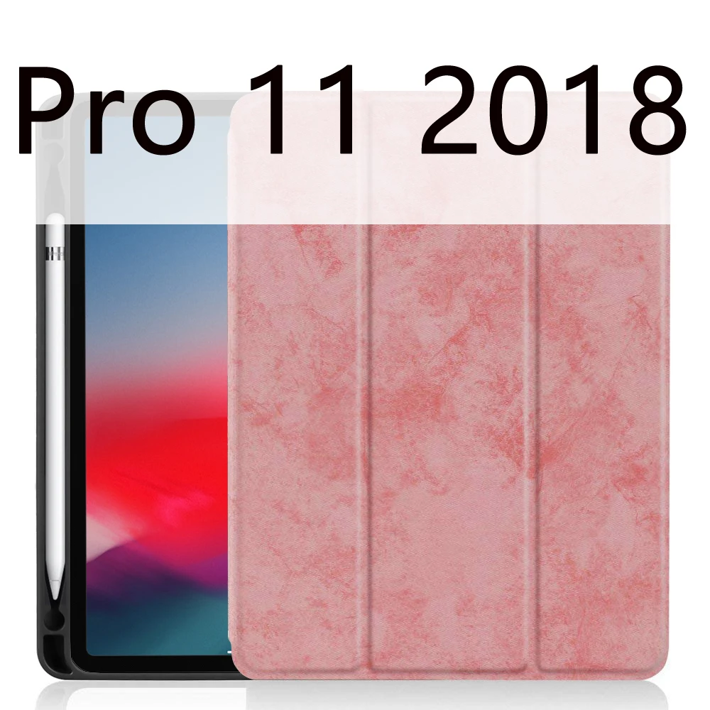 Pink 11 Чехол для iPad Pro 11 с держателем-карандашом для iPad 9,7 чехол мягкий силиконовый задний умный чехол для iPad 9,7 Funda Coque - Цвет: Pink 11