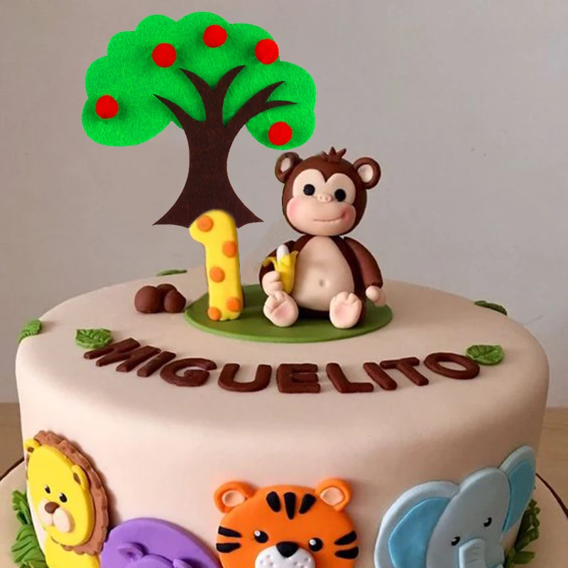 Cyuan сафари день рождения украшения для торта в виде животных ранний детские