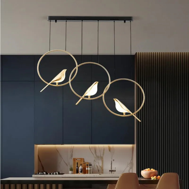 

Modern Golden Bird led pendant light Nordic luxury designer lamp creative art living dining room suspension lamp kitchen fixture