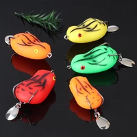 1pc 3d rubber fishing lures saltwater topwater bait case fish tackle fishing gear spinning bionic frog double hook hollow body