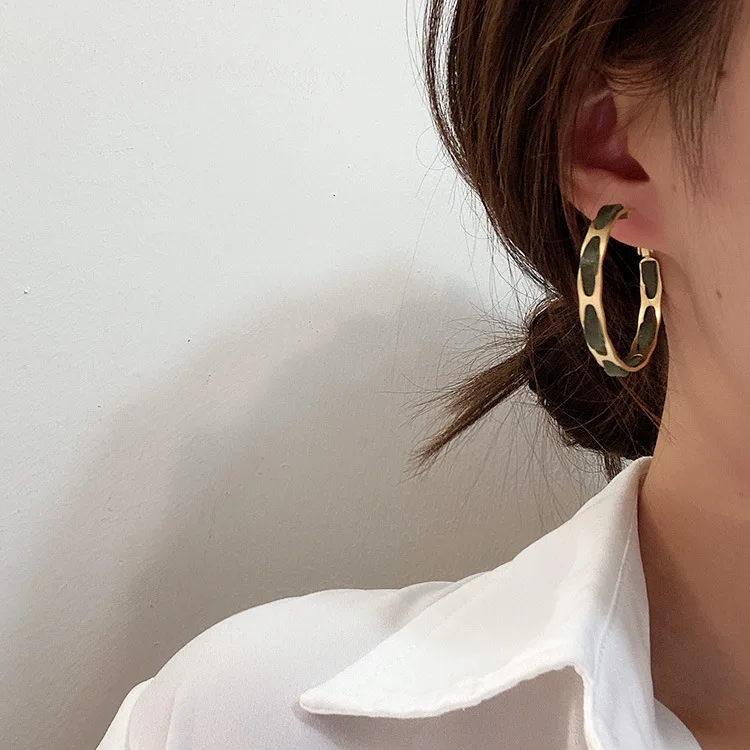 2019 Модные Преувеличенные уличные серьги в стиле хип хоп кожаные металлические