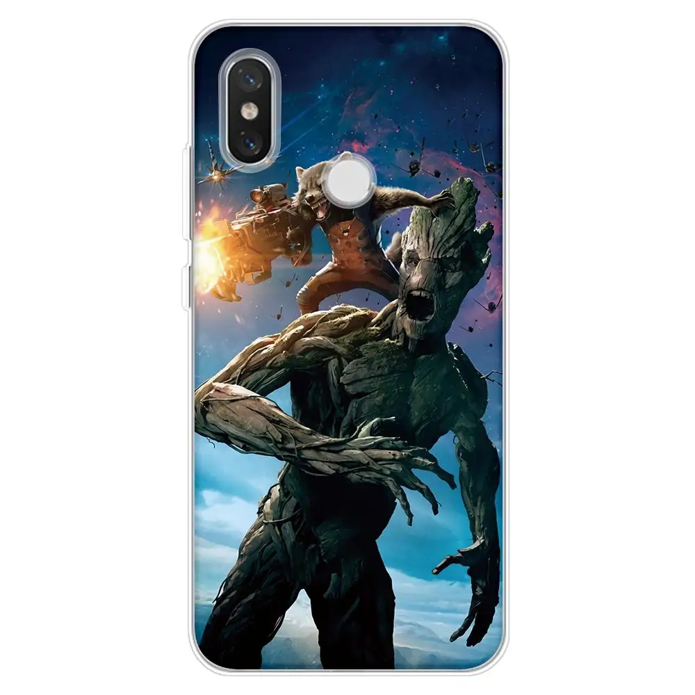 Чехол Marvel Мстители Guard Groot для TPU Xiaomi Redmi 7 GO 4X5 Plus 5A 6 Pro S2 Note 7 6 Pro 4 4X 5A для Redmi Note 5 Чехол
