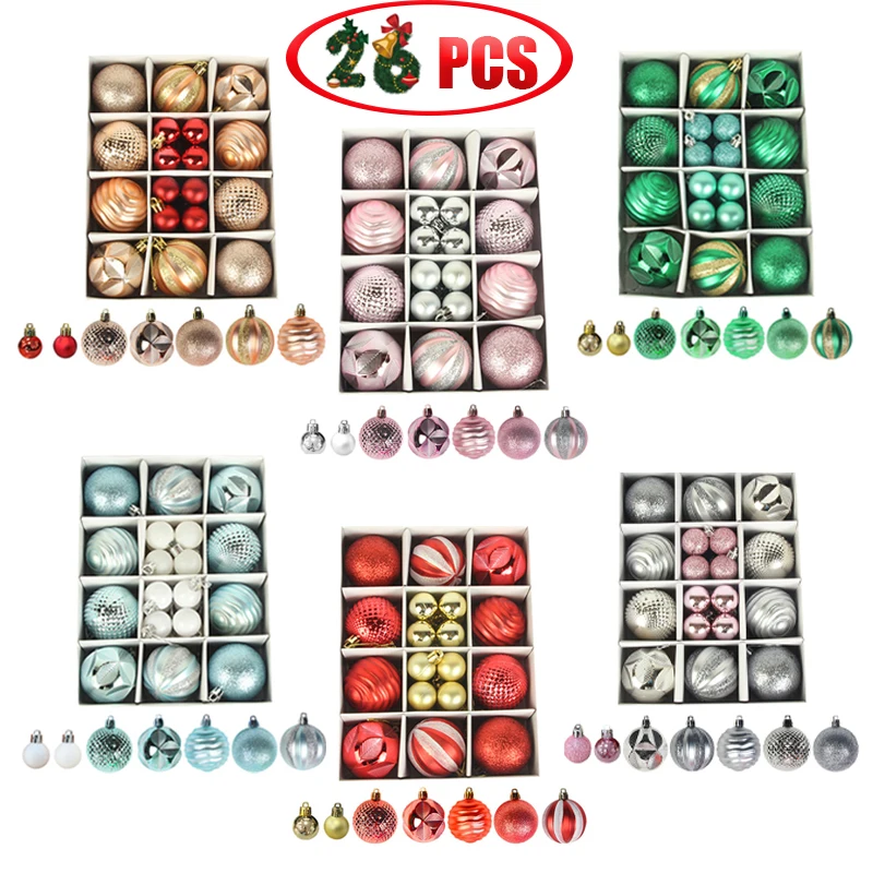 

26PCS Christmas Balls Christmas Tree Ornaments Balls Xmas Decorations Hanging Tree Pendants New Year Gift