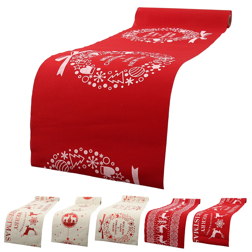 Рождественская скатерть для стола елка лось снежинка цветы настольное украшение