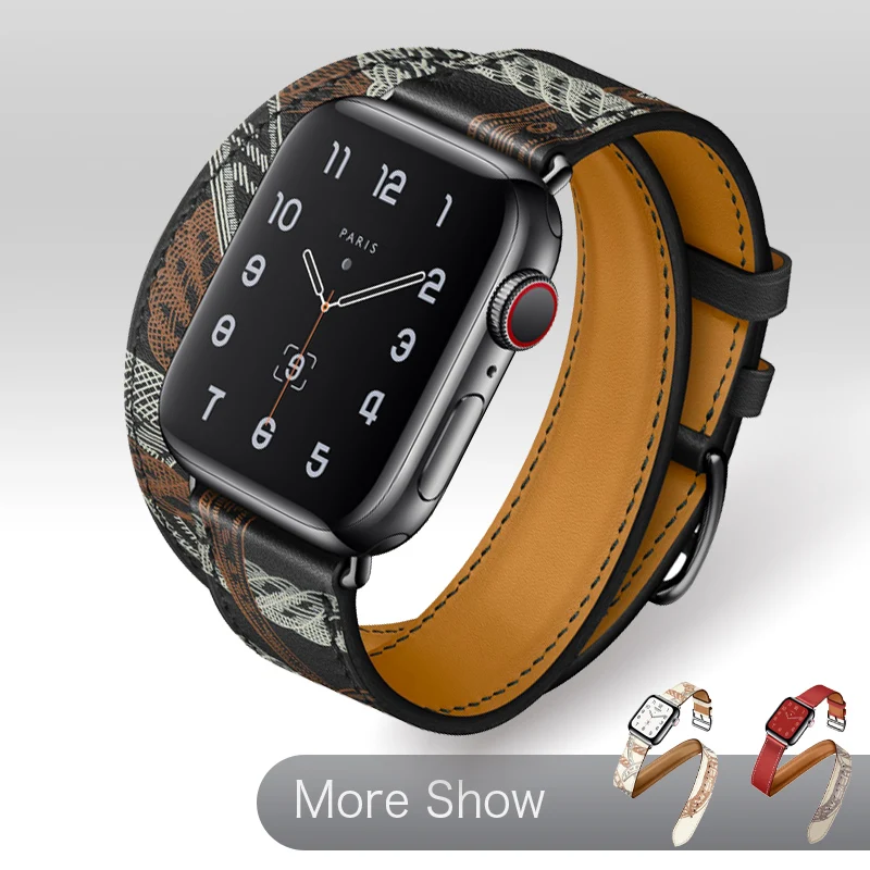 

Ремешок из натуральной кожи для Apple Watch Series 6, 5, 4, 3, 38, 42, 40, 44 мм