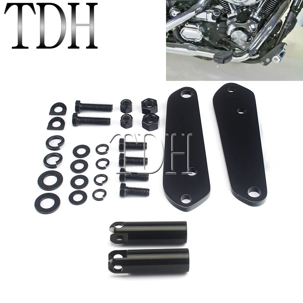 

For Harley Dyna Motorcycle Black Front Foot Pegs Footrest Support Bracket Mount Kit 49019-95 FXD FXDB FXDC FXDL FXDX 1991-2017