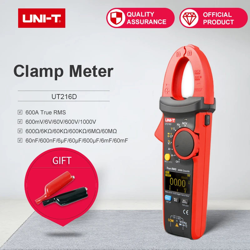 Токоизмерительные клещи 600A true RMS переменный ток частотная характеристика 40 Гц ~ 400