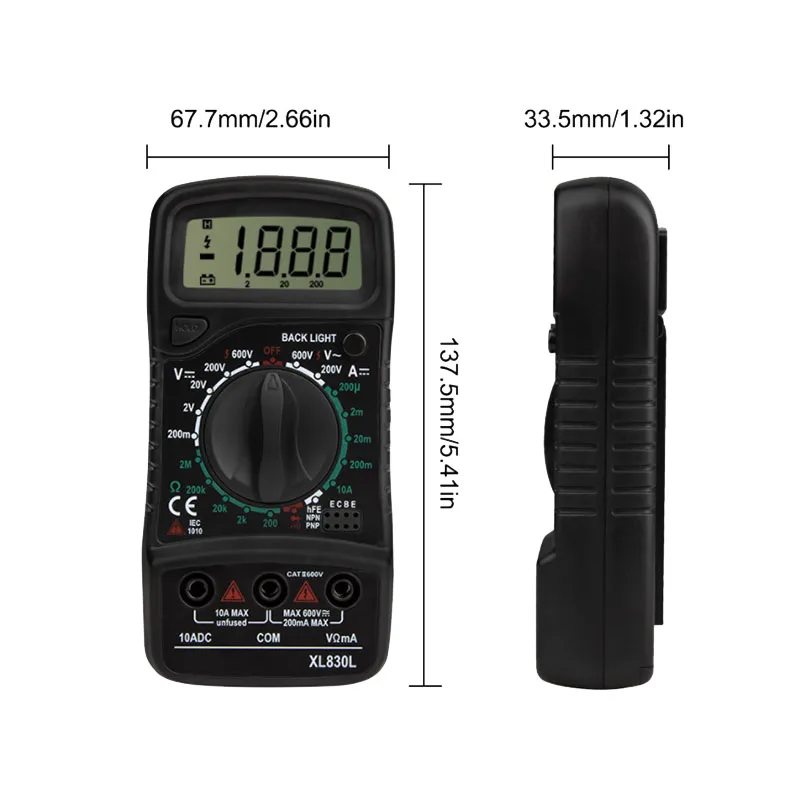 Цифровой мультиметр XL830L автомобильный измеритель пиковой емкости с