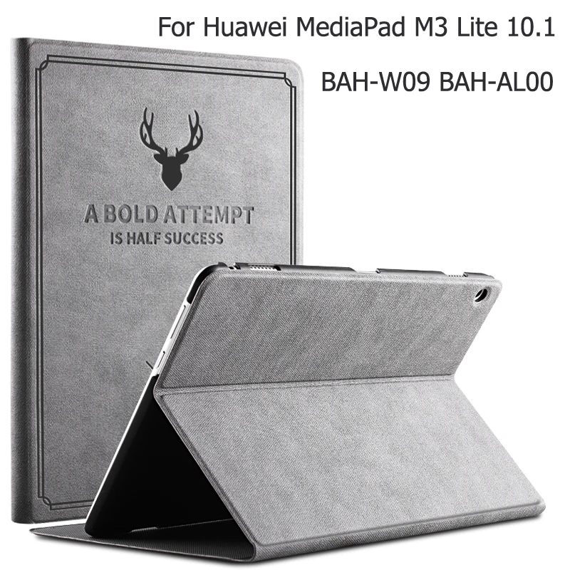 Чехол-книжка для Huawei MediaPad M3 Lite 10 BAH-L09/W09/AL00 Silm из искусственной кожи с подставкой