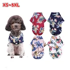 Летняя гавайская рубашка для маленьких собак, кошек, кокосовое дерево, свитшот с коротким рукавом, одежда для щенков