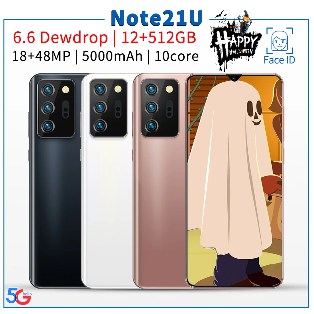 

Note21U+ 18:9 Cell Phones Android 6.6inch 256GB Face ID 4G Smartphones Superprice Hot Sale Fast Charging