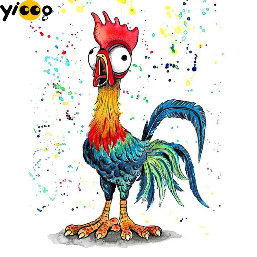 

Full Square/Round Drill Diamond Painting Cross Stitch Embroidery Funny Rooster Rhinestone Mosaic Home Decor Gift AX2406