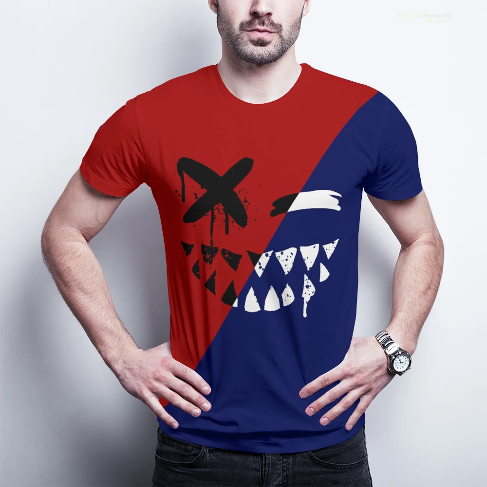 

Funny 3d printed pattern T-shirt street fashion casual travel hip-hop funny smiley pattern short-sleeved casual streetwear
