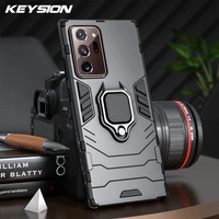 keysion shockproof armor case for samsung note 20 20 ultra ring stand bumper silicone phone back cover for galaxy note 20 plus