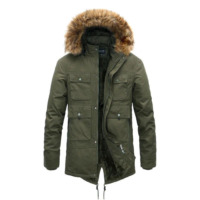 

Winter Jacket Men Thicken Warm Men Parkas Hooded Fleece Man's Jackets Fashion Outwear Cotton Coat Parka Jaqueta Masculina 2020