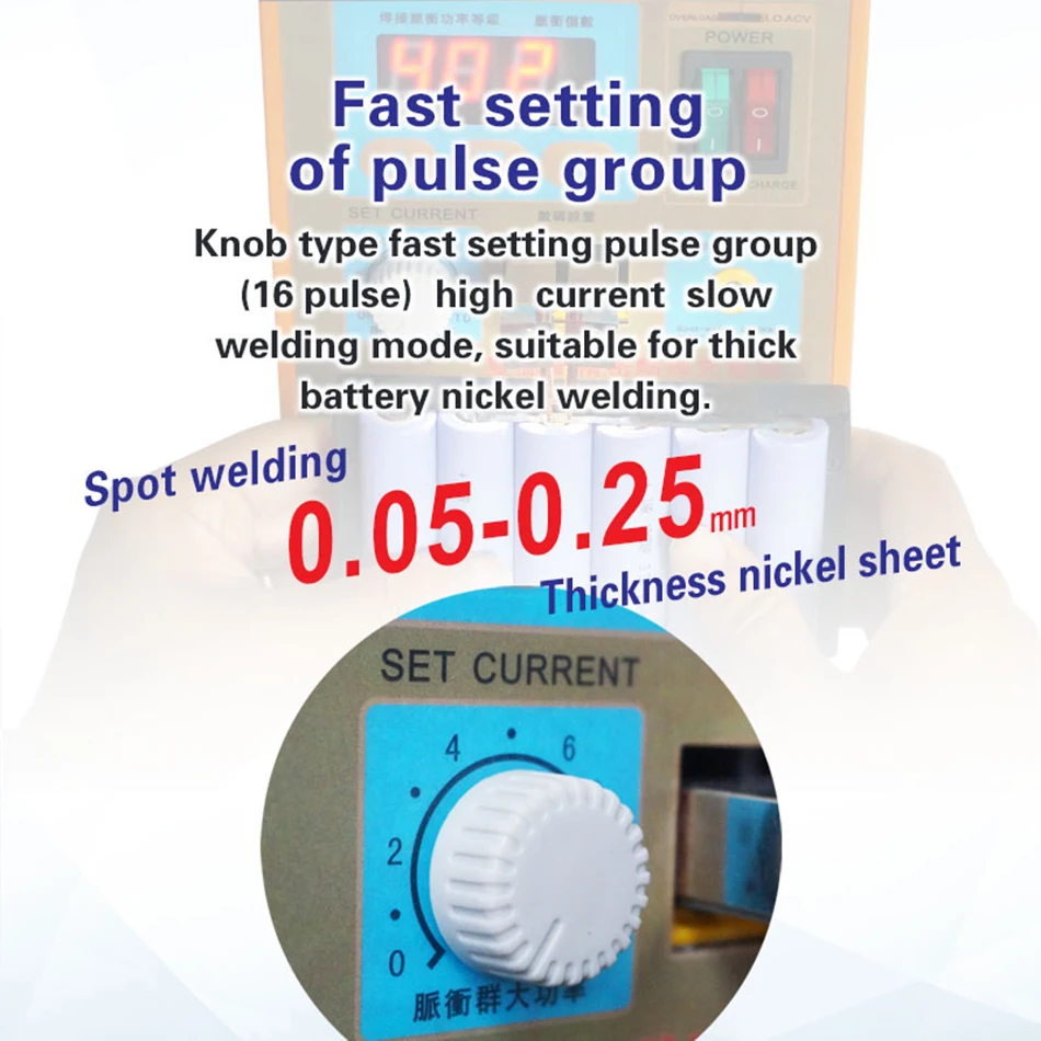 SUNKKO 788H usb battery spot welding machine LED light lithium test USB charging 18650 pack | Инструменты