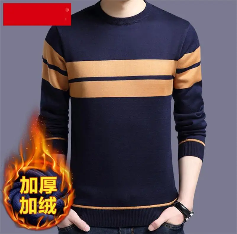 OLOEY осени Вязаные изделия с длинными рукавами Модный пуловер круглым вырезом