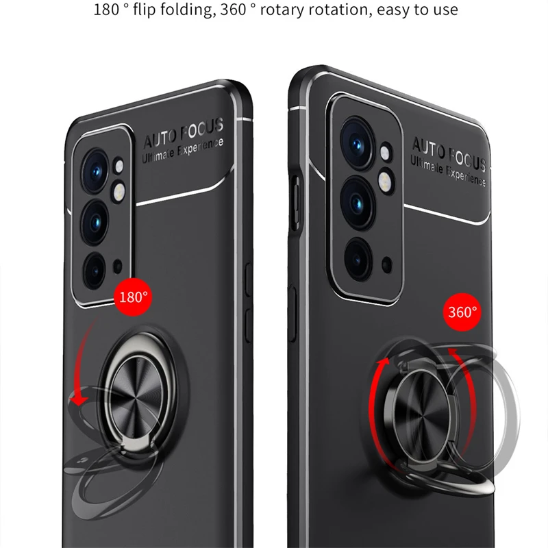For Oneplus 9 RT Case For Oneplus 9 RT Cover Phone Bumper Shockproof TPU Soft Ring Magnetic Holder For Cover Oneplus 9 RT Fundas