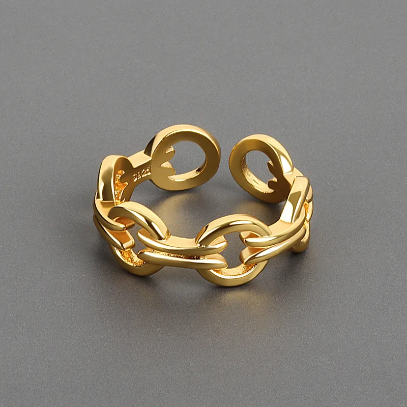 

New Trend Korean Style Winding Gold Rings for Women Fashion Design Cool Adjustable Engagement Open Ring Wholesale