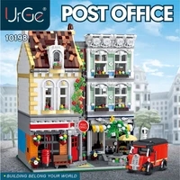 urge 10198 moc city street view series square post office building bricks blocks toys 3716pcs for kids diy education gifts
