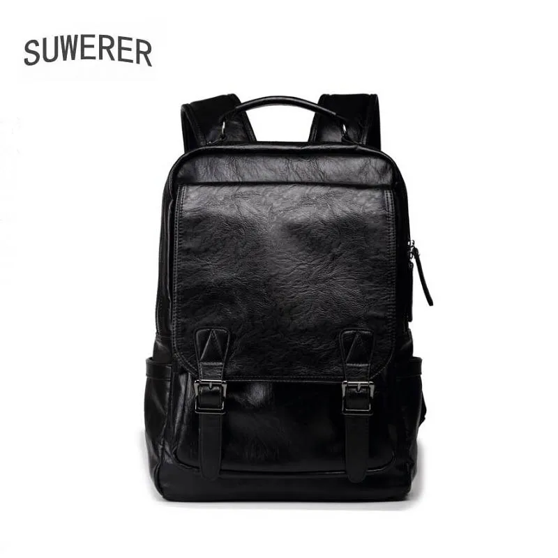 Качественный модный мужской рюкзак из искусственной кожи Студенческая сумка