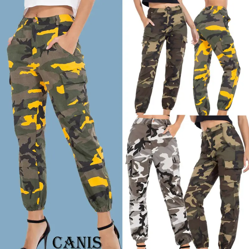 Womens Camo Cargo Trousers Casual Pants Military Army Combat Camouflage Loose Jogger Women 2019 Sweatpants | Женская одежда
