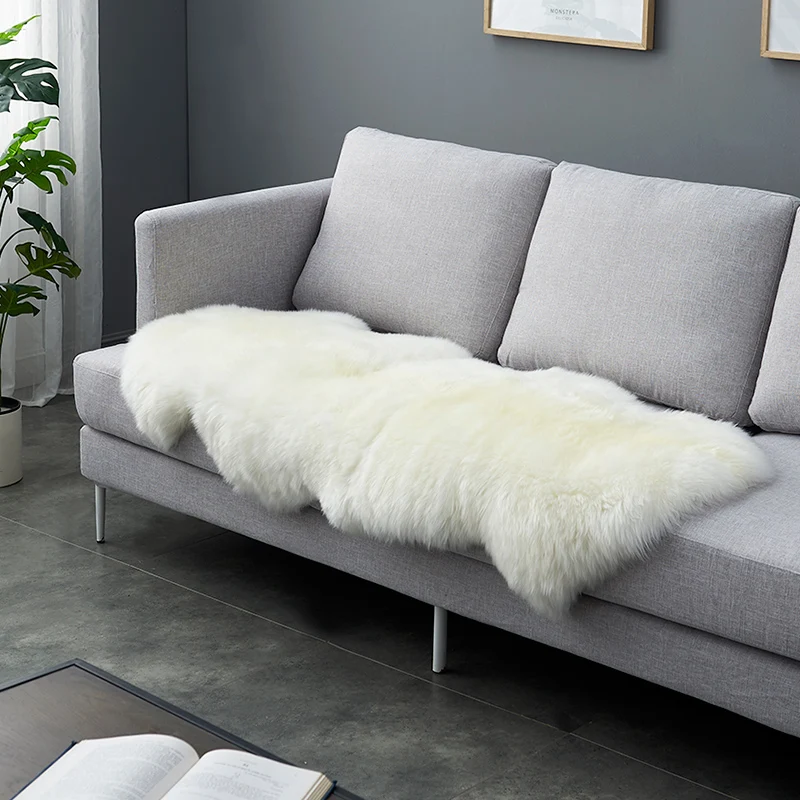 2 х кожаный ковер из натуральной овчины натуральный шерстяной меховой белый