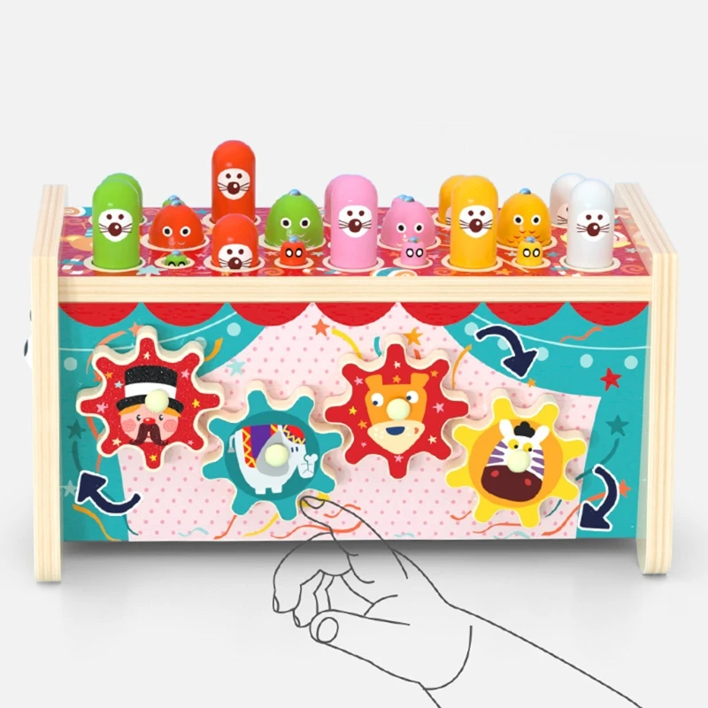 

Puppy Playing Hamsters Knocking Toy, Colorful Cartoon Knocking Piano Fishing Catch Toy Kids Whac-A-Mole Game Educational Montess