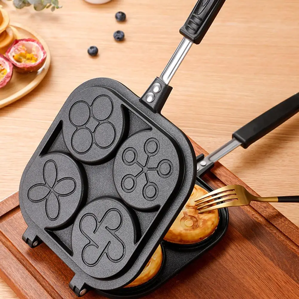 Четыре отверстия вафельница сковорода антипригарный Маффин торт решетки стейк
