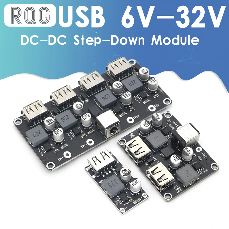 USB QC3.0 QC2.0 DC понижающий преобразователь для зарядки модуль 6 32 в 9 12 В 24 Быстрого